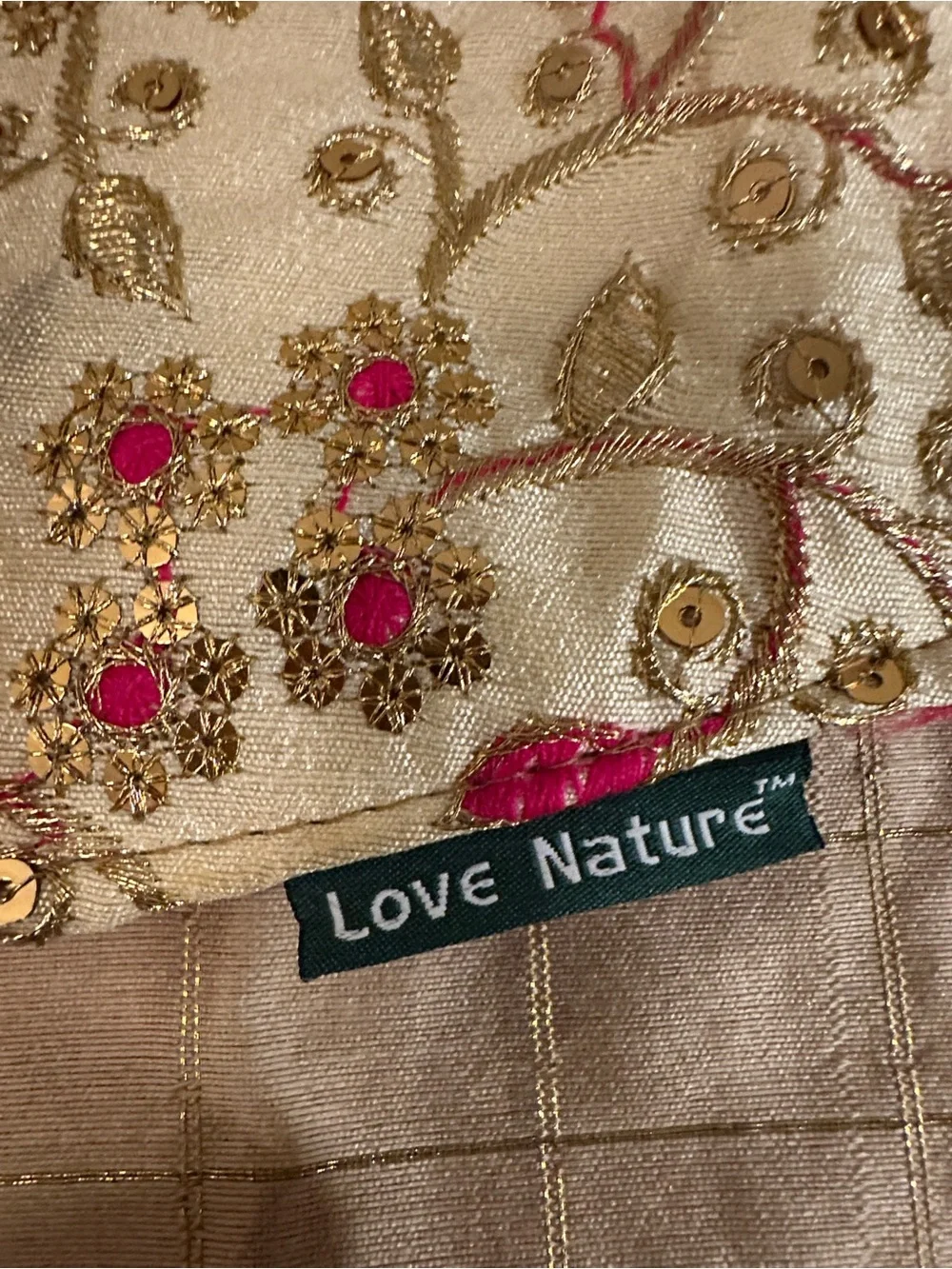 Handcrafted Indian Evening Bag – Hot Pink Zari Embroidery, Bird Motif, Braided H